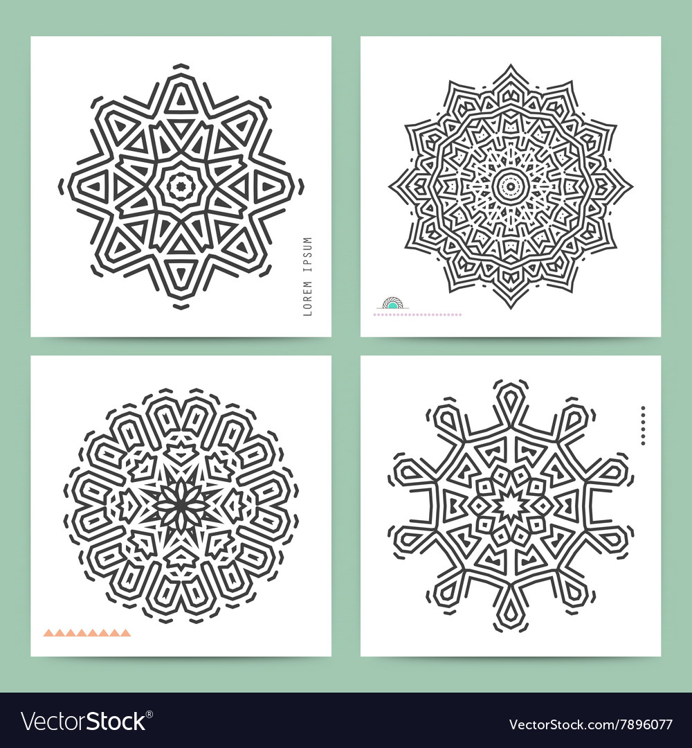 Ethnic mystical pattern with triangle and circles vector image Ethnic mystical pattern with triangle and circles