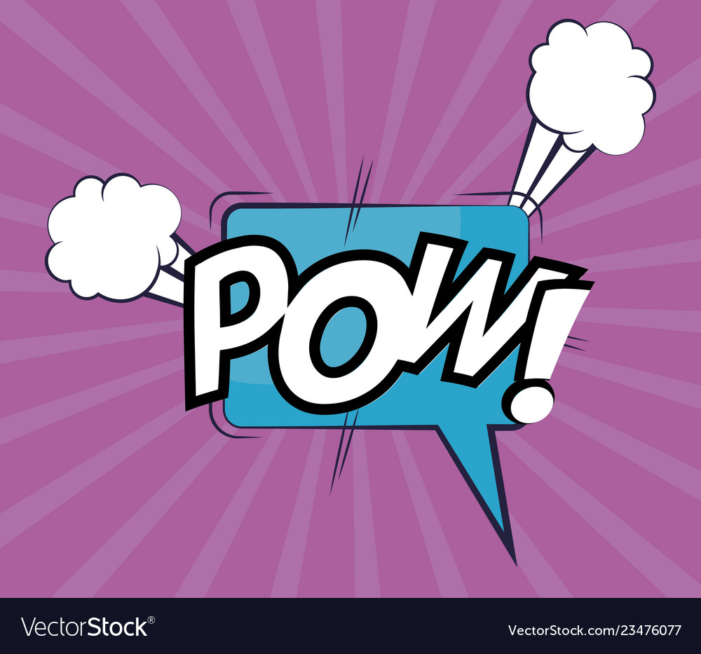 Expression bubble with pow pop art style
