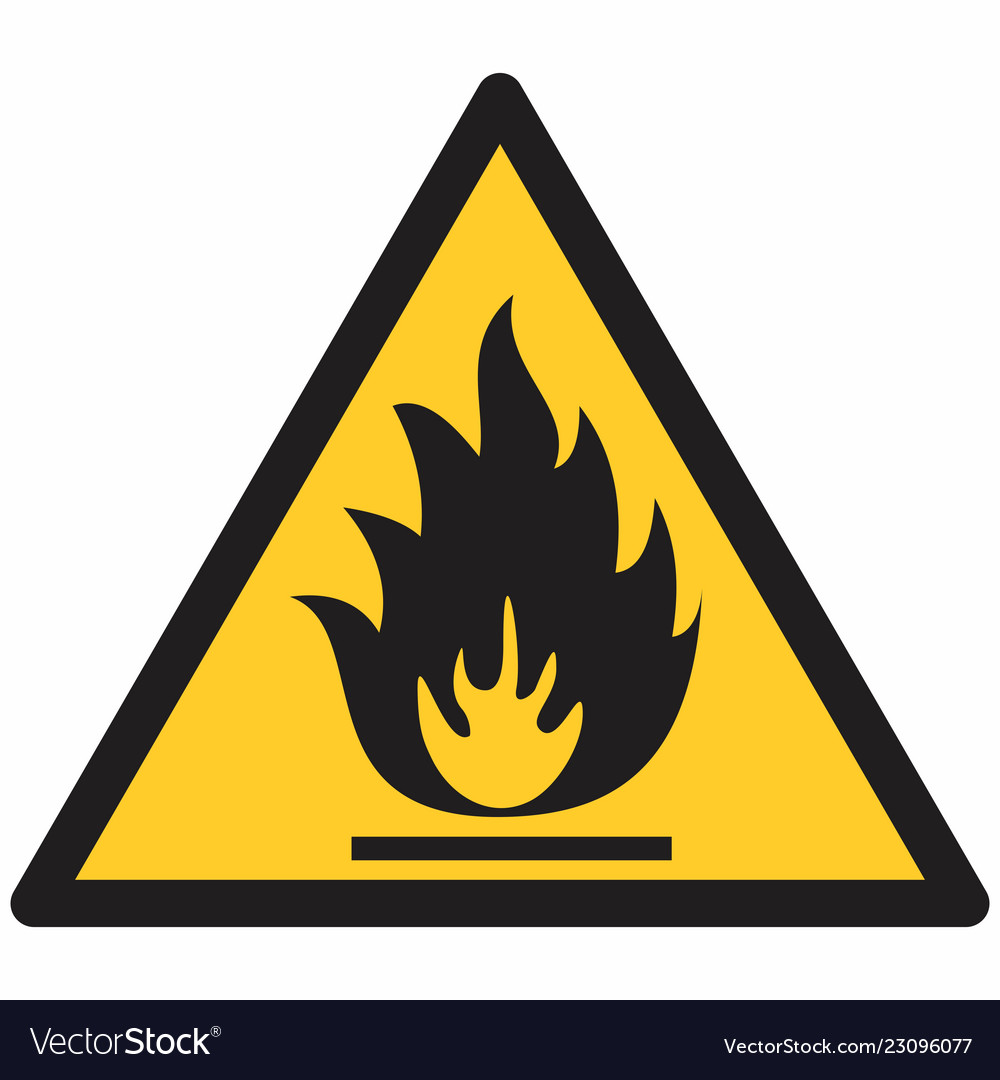 Red gas tank with warning sign flammable Vector Image