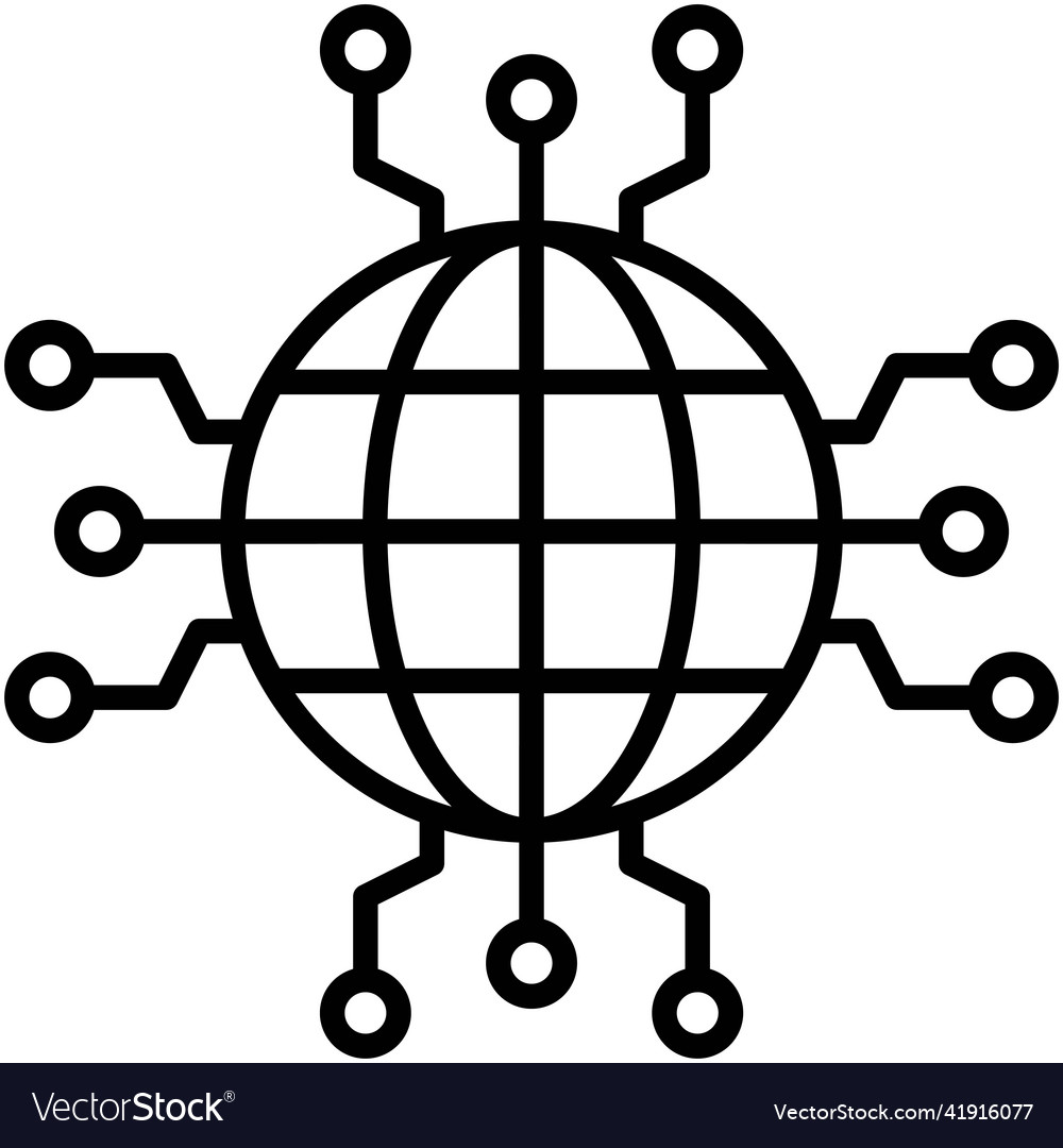 Globale Netzwerk-Icon-Blockchain verwandt