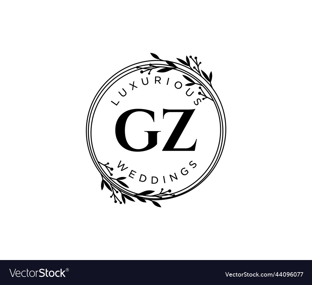 Gz initials letter wedding monogram logos