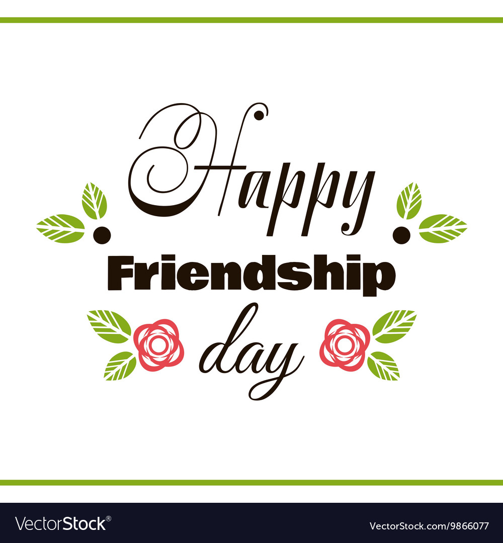 Happy friendship day label