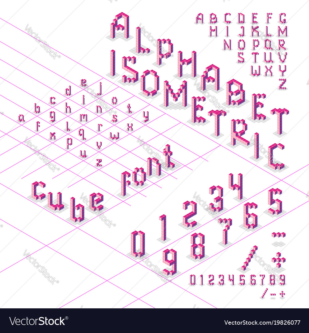 Isometric Cube Alphabet Typography