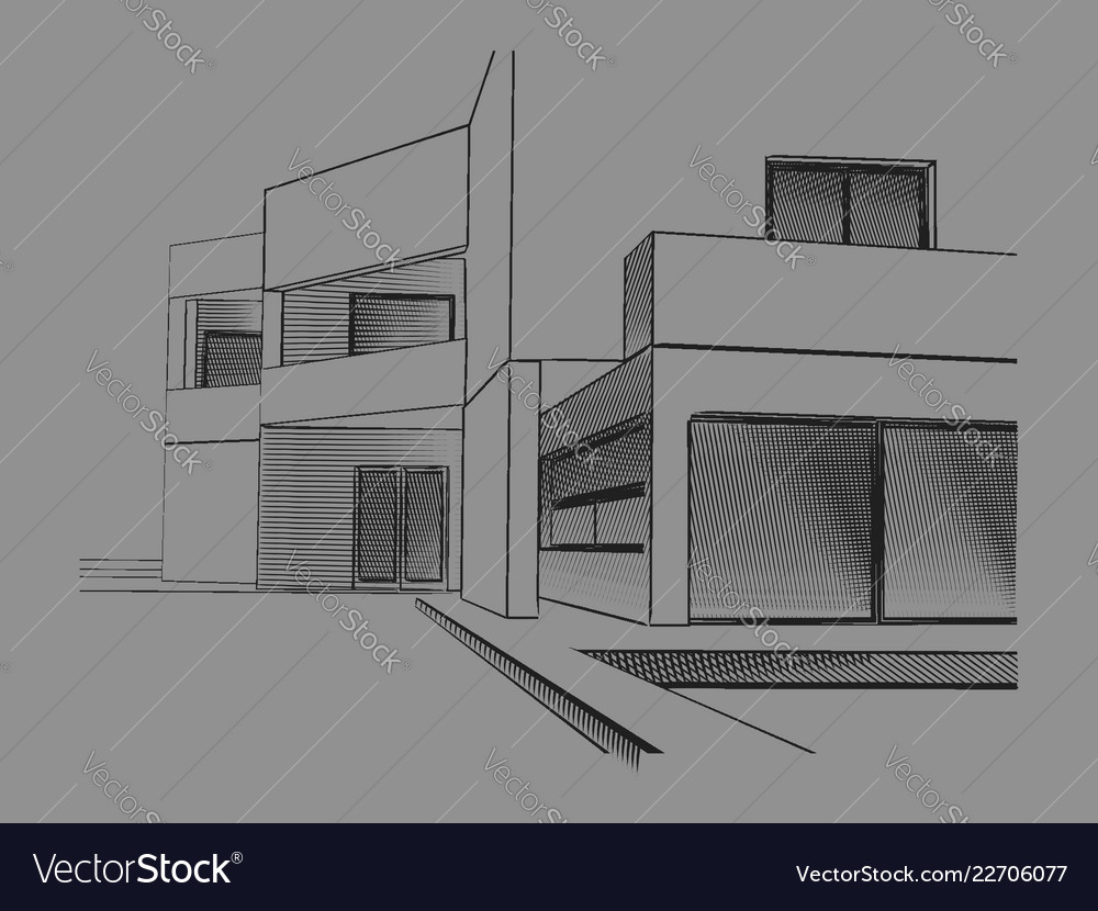 Modern House Sketch Stock Photos and Images - 123RF