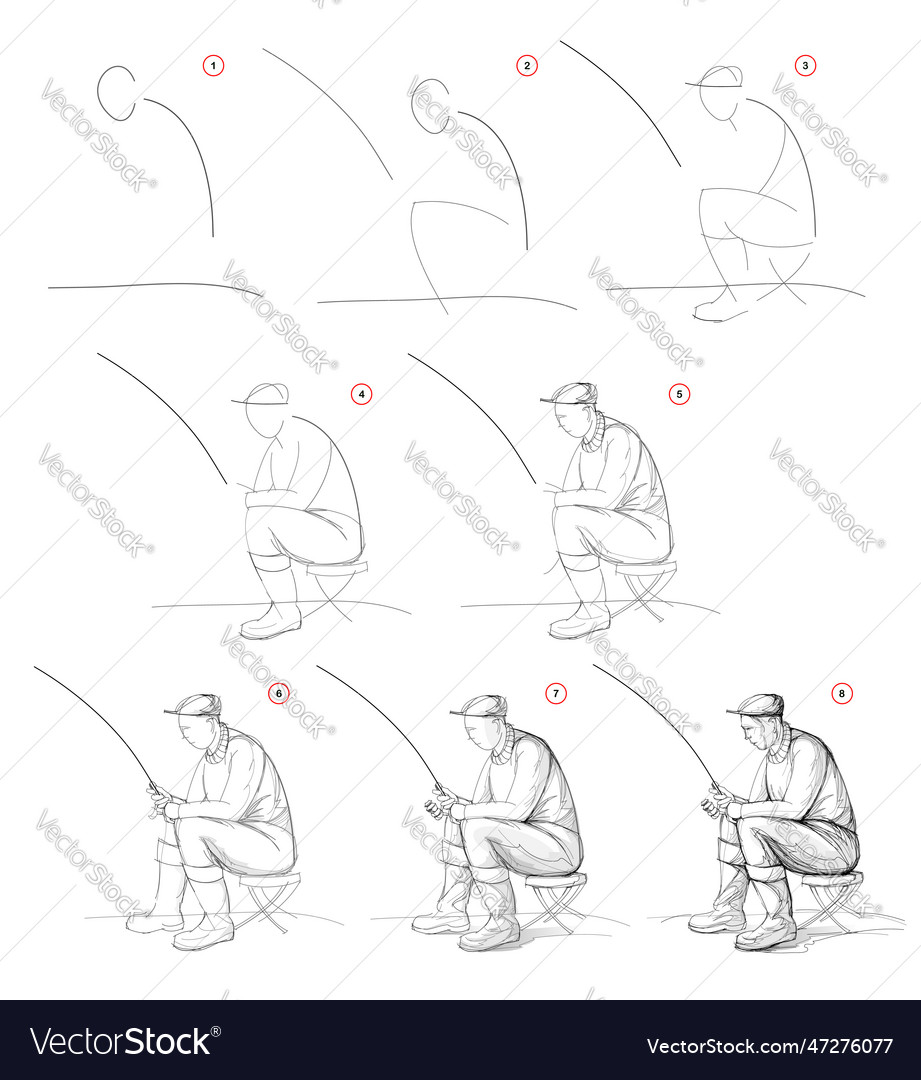 Page shows how to learn draw sketch an old vector image Page shows how to learn draw sketch an old