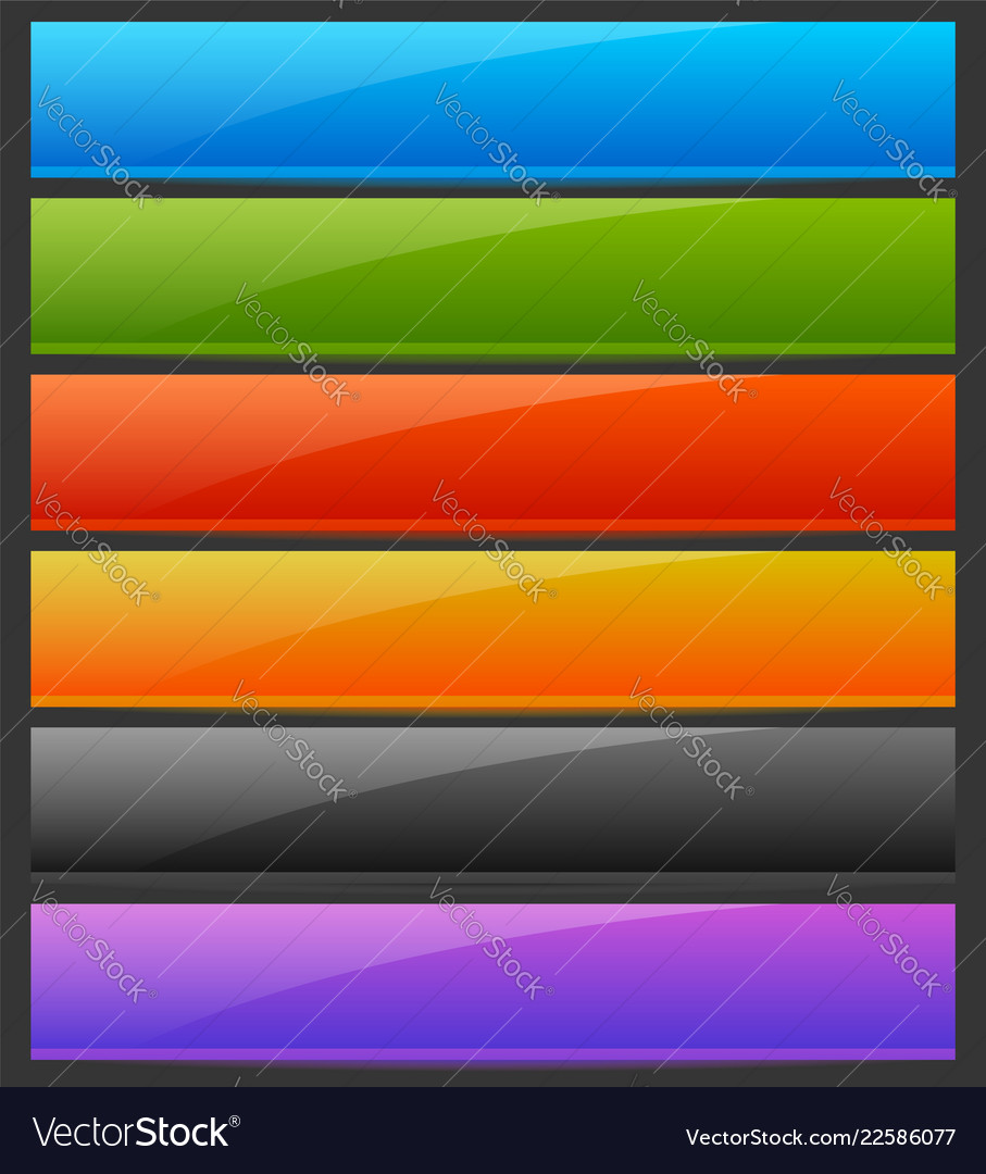 Rectangle horizontal bright colorful button vector image Rectangle horizontal bright colorful button