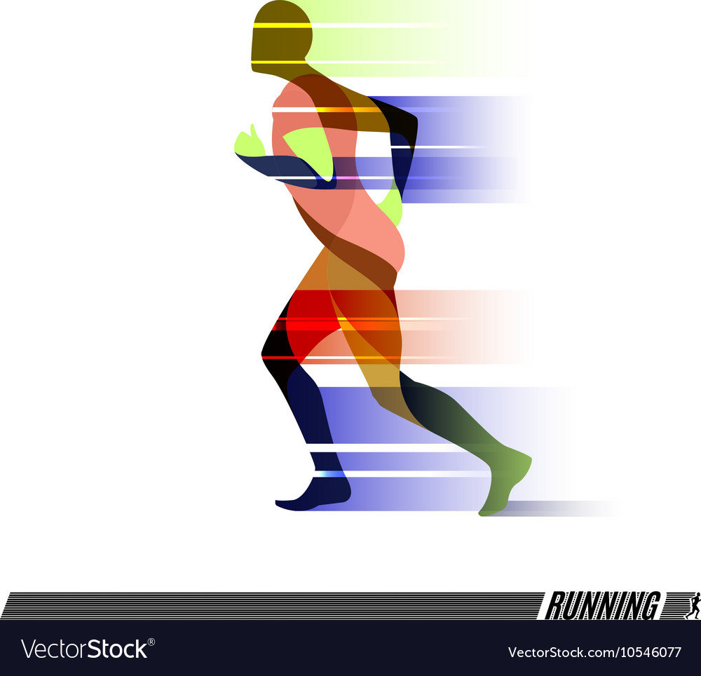 Running man colorful icon Royalty Free Vector Image