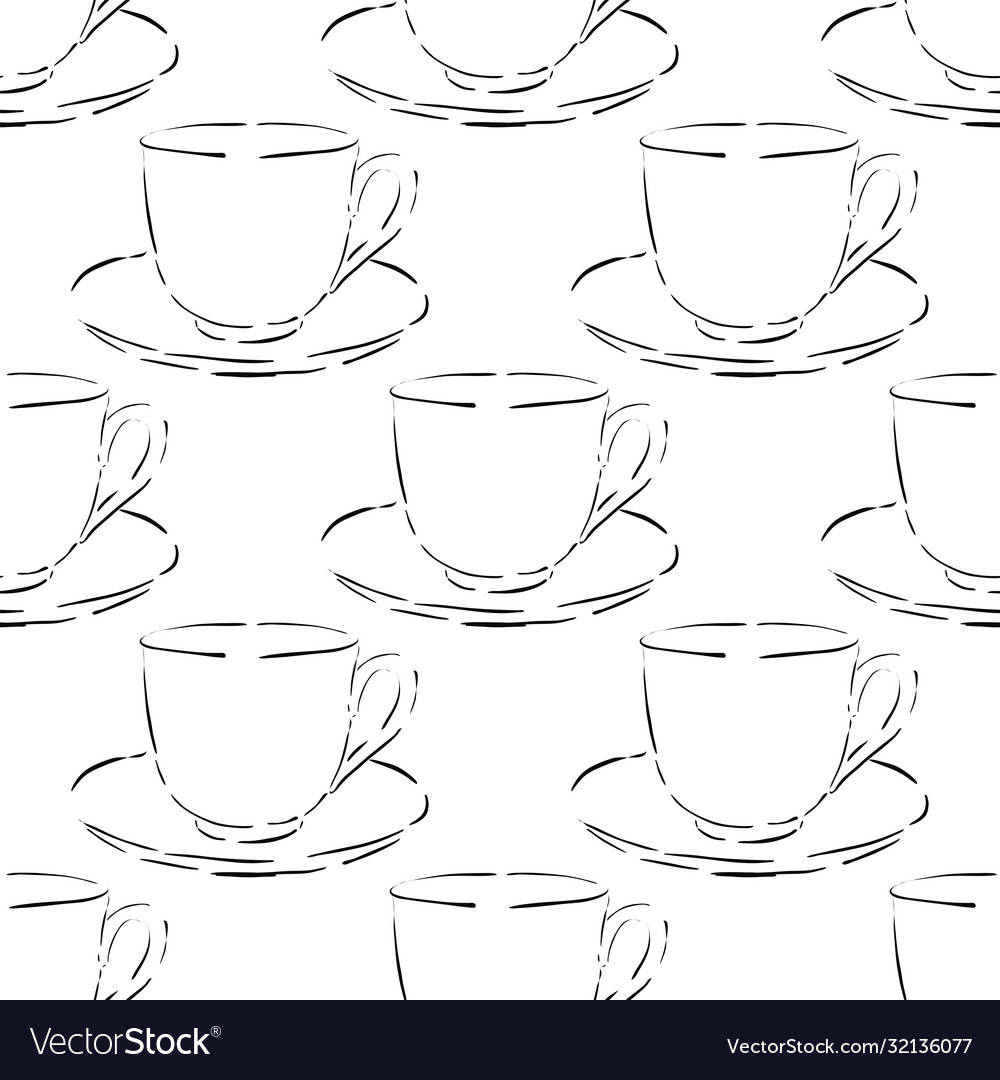 Seamless pattern with cups vector image Seamless pattern with cups