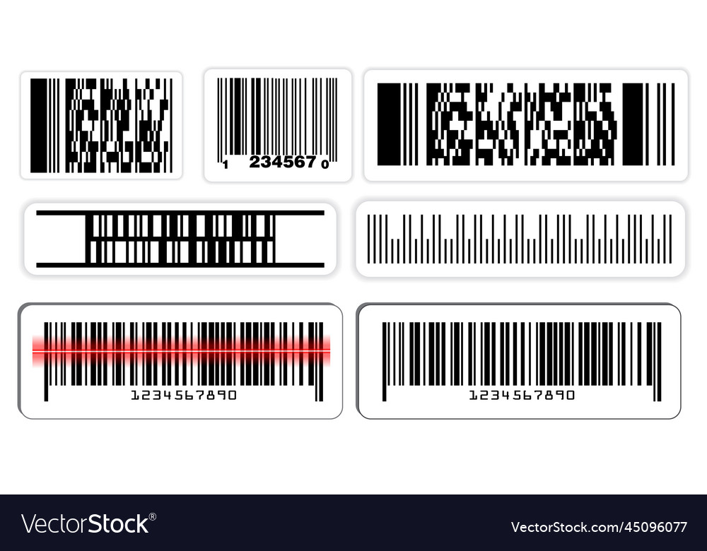Set of various barcode label or scan bars