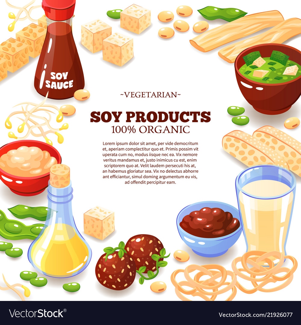 Soy product decorative frame Royalty Free Vector Image Soy product decorative frame Royalty Free Vector Image