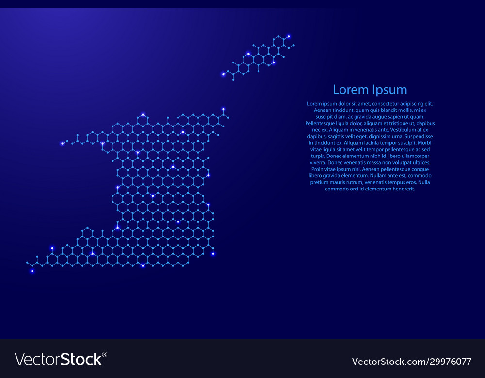 Trinidad and tobago map from futuristic hexagonal vector image Trinidad and tobago map from futuristic hexagonal