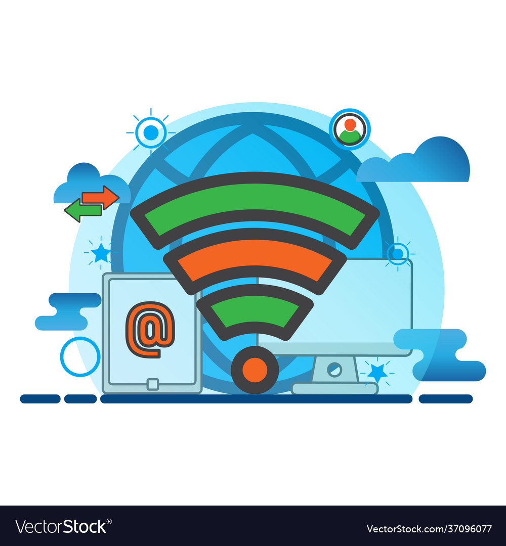 Wireless connection flat icon can use vector image Wireless connection flat icon can use