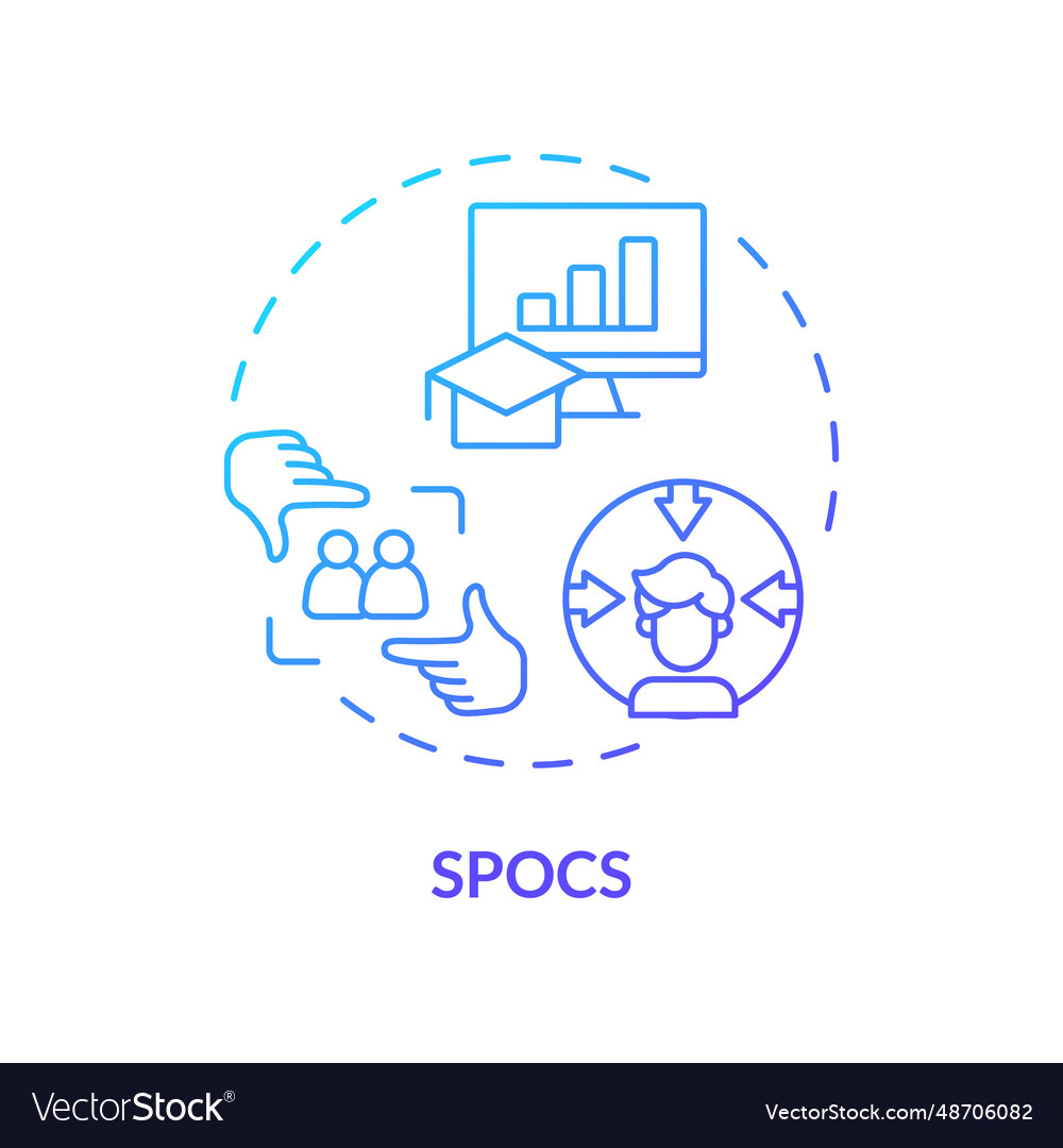 2d gradient thin linear icon spocs concept