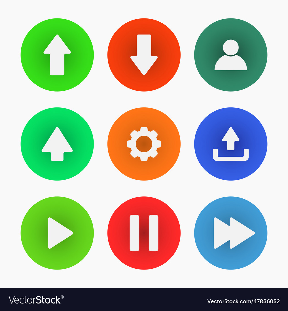 Arrow sign interface icon set simple gradient vector image Arrow sign interface icon set simple gradient