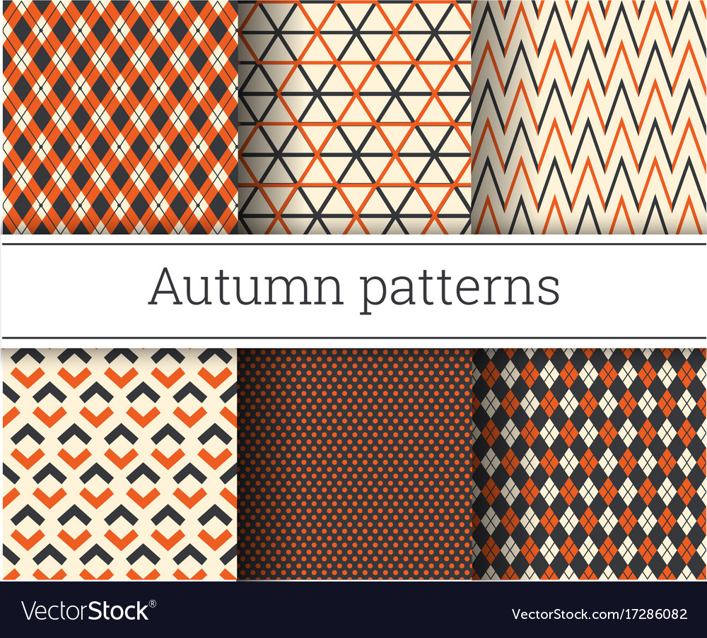 Autumn seamless patterns set