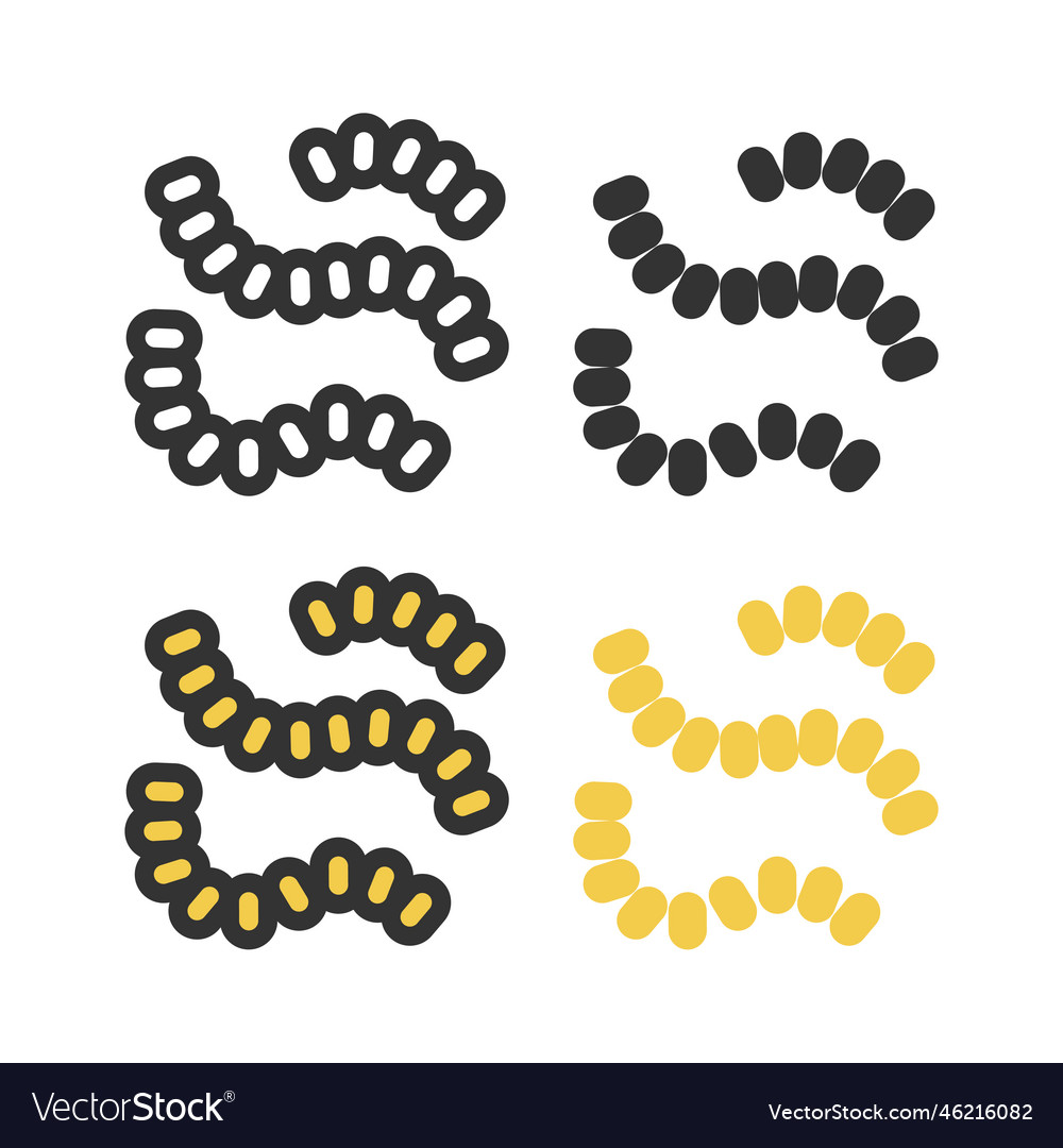 Bacteria microbe virus outline icon set