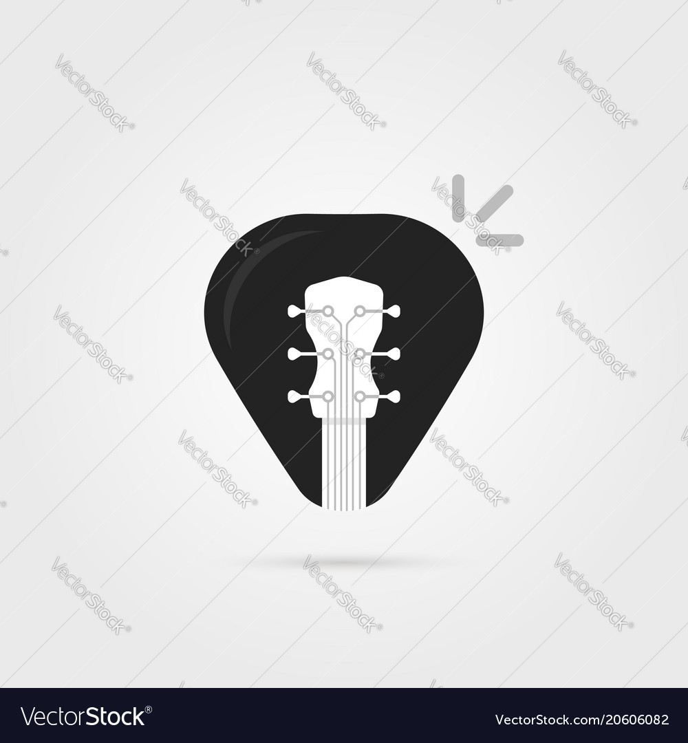 Black simple guitar pick icon Royalty Free Vector Image