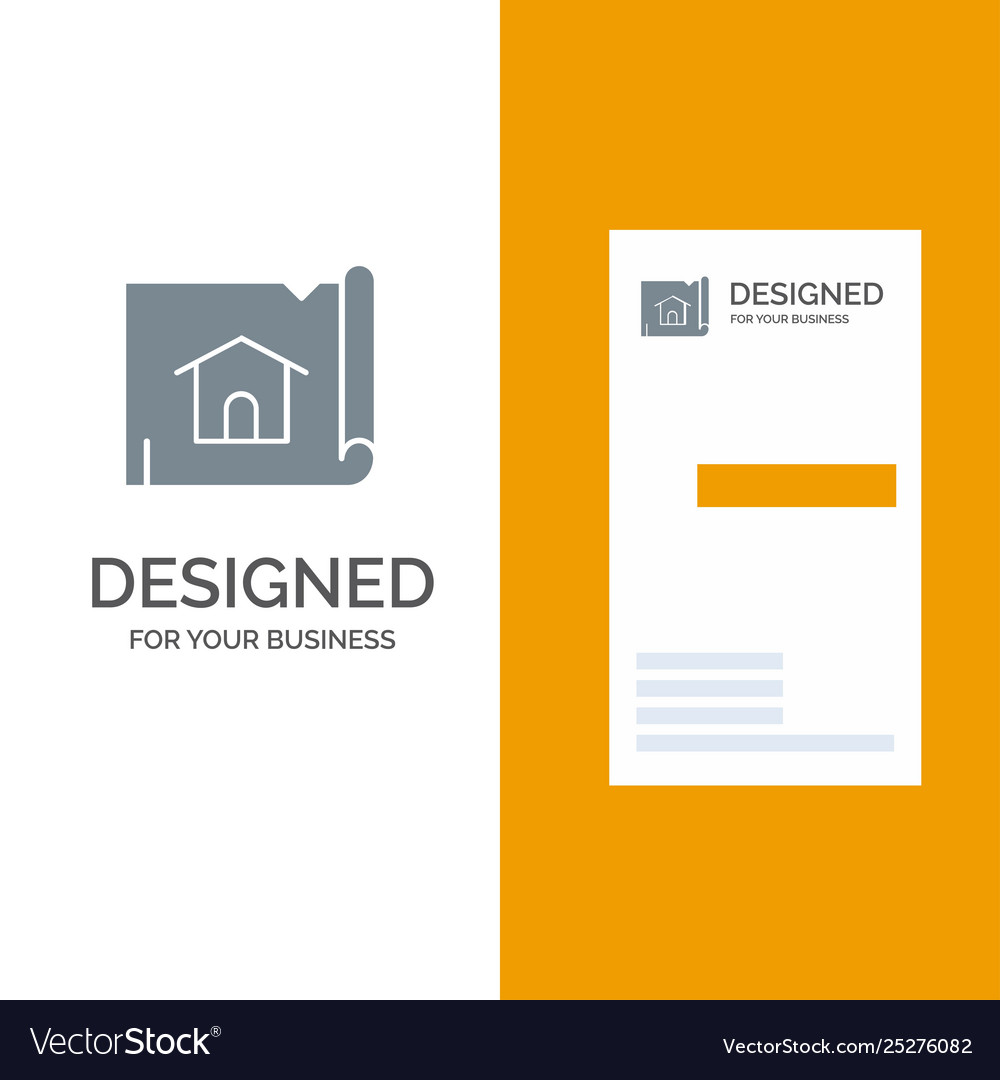 Building construction map house grey logo design