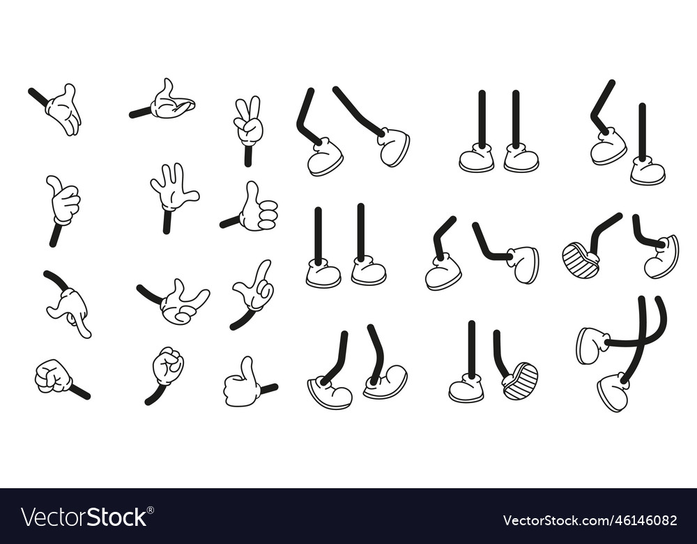 Cartoon walking feet in trainers Royalty Free Vector Image