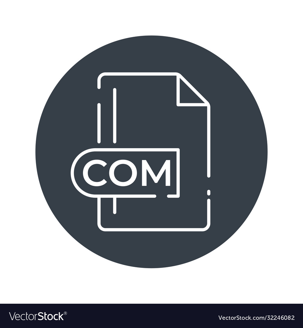 Com file format icon extension filled