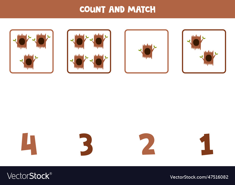 Counting game for kids count all tree hollows