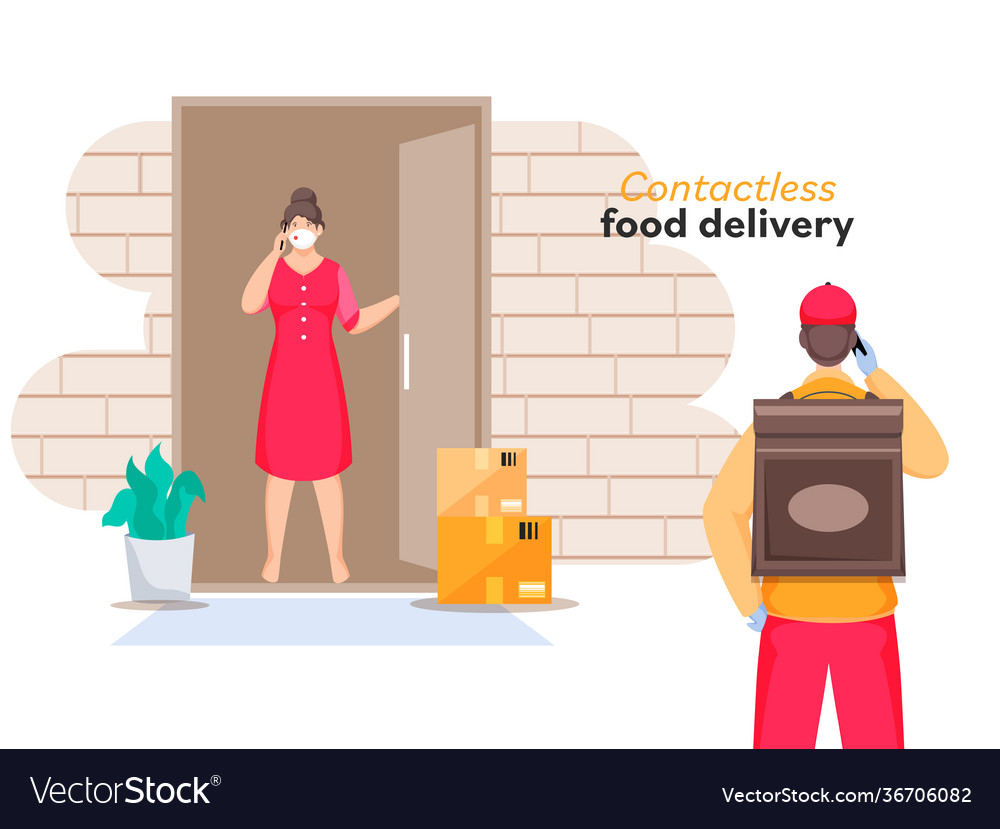Courier boy informs you about order delivery from