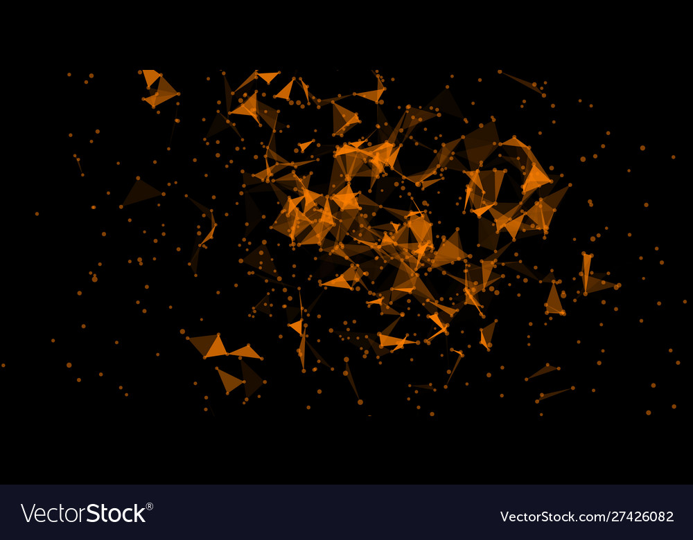 Explosion triangles data stream cloud chaos design vector image Explosion triangles data stream cloud chaos design