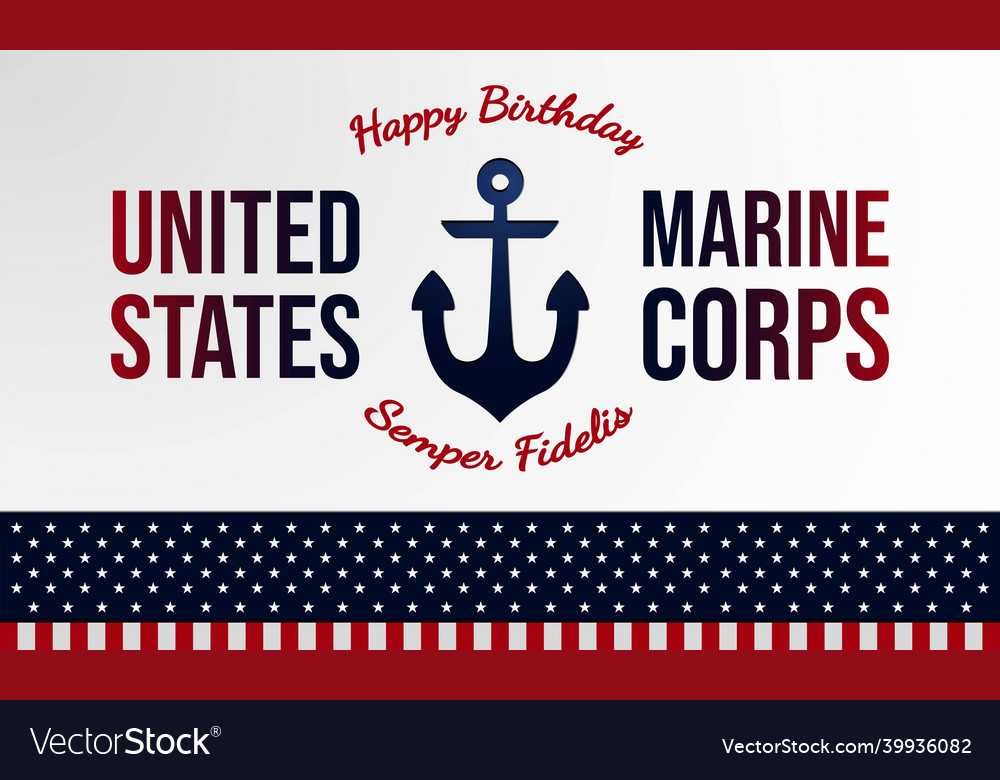 Happy birthday united states marine corps Vector Image