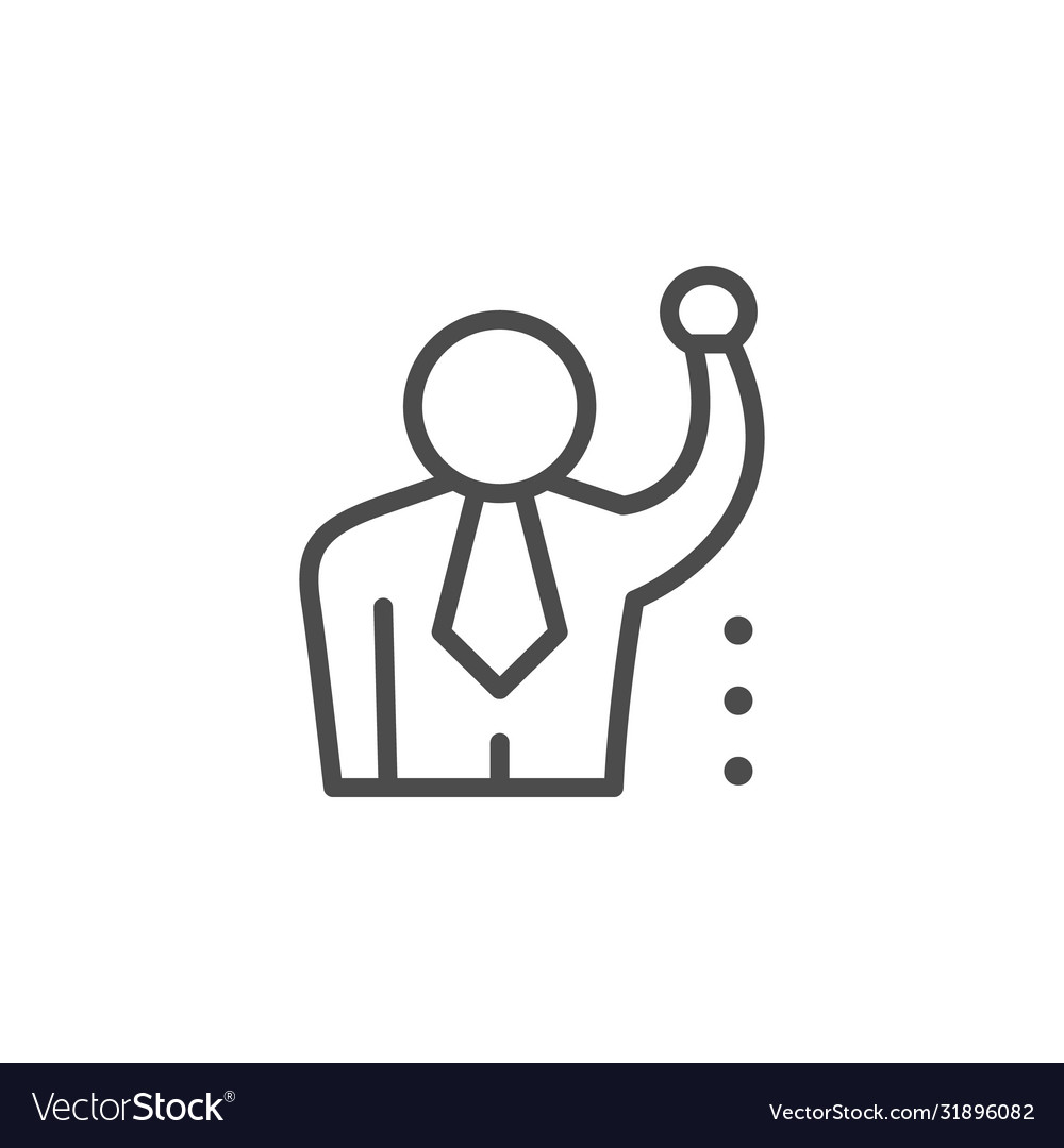 Leadership line outline icon and business people Vector Image