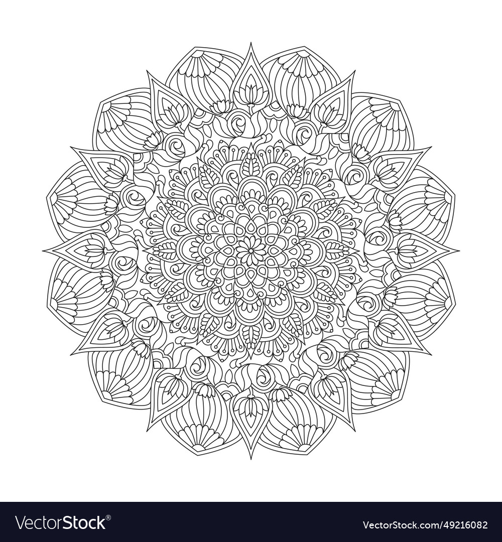 Mandala enchanted grace coloring book page