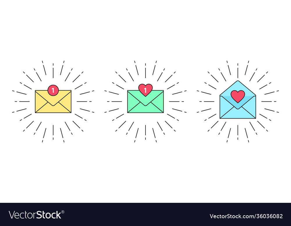 New message with counter inbox mail notification vector image New message with counter inbox mail notification