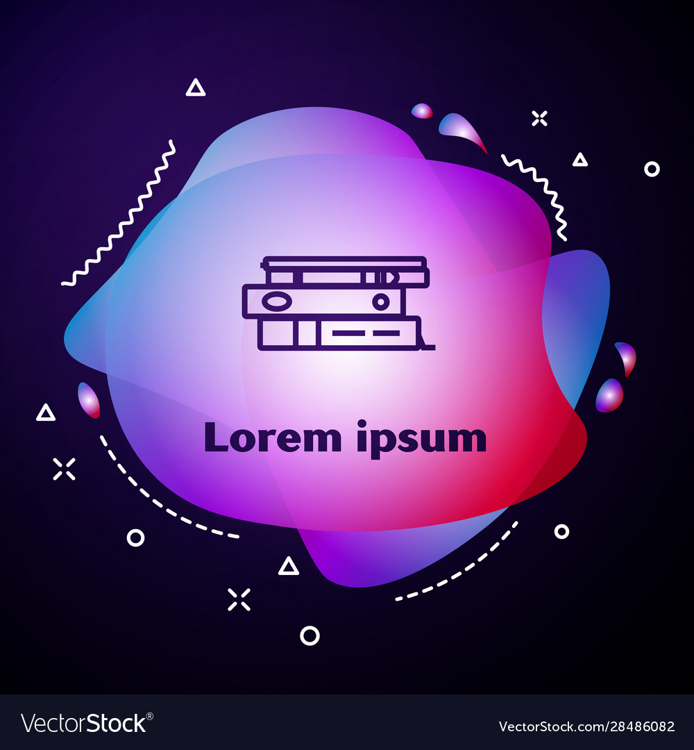 Purple Line Office Folders With Papers And Vector Image