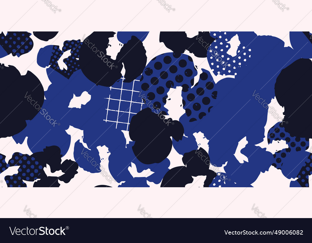 Seamless floral pattern with different abstract