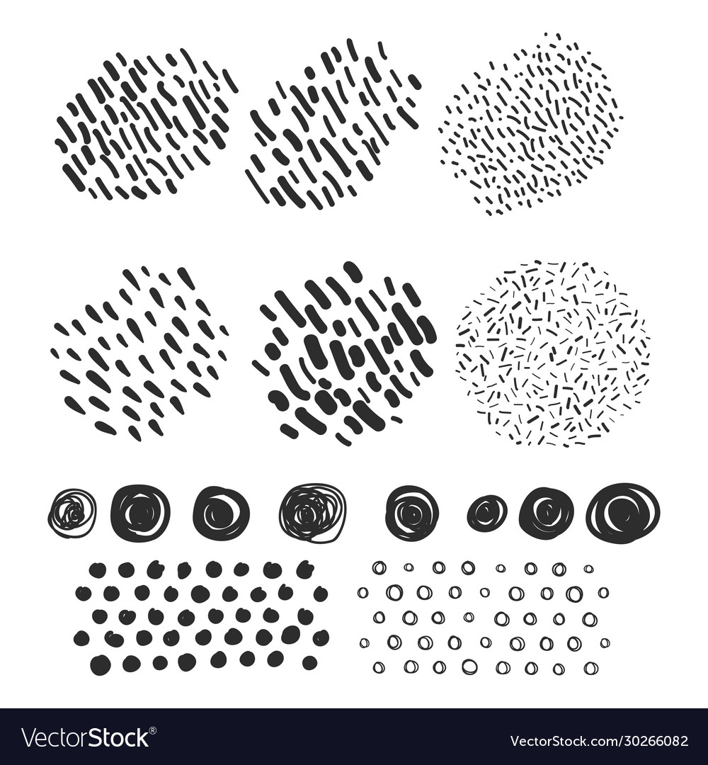 Set hand drawn scribbles with brush strokes Vector Image