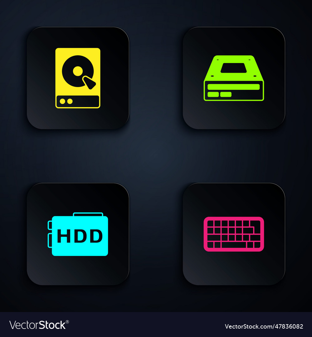 Set keyboard hard disk drive hdd and optical vector image Set keyboard hard disk drive hdd and optical