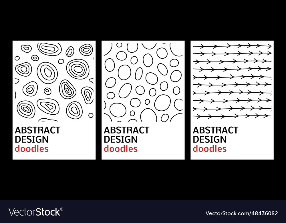 Set von abstrakten Covervorlagen mit doodle vector image Set von abstrakten Covervorlagen mit doodle