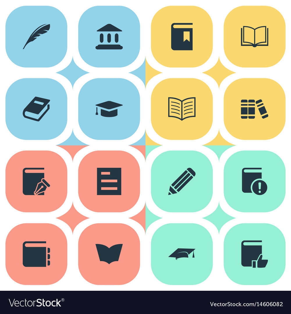 Set of simple books icons