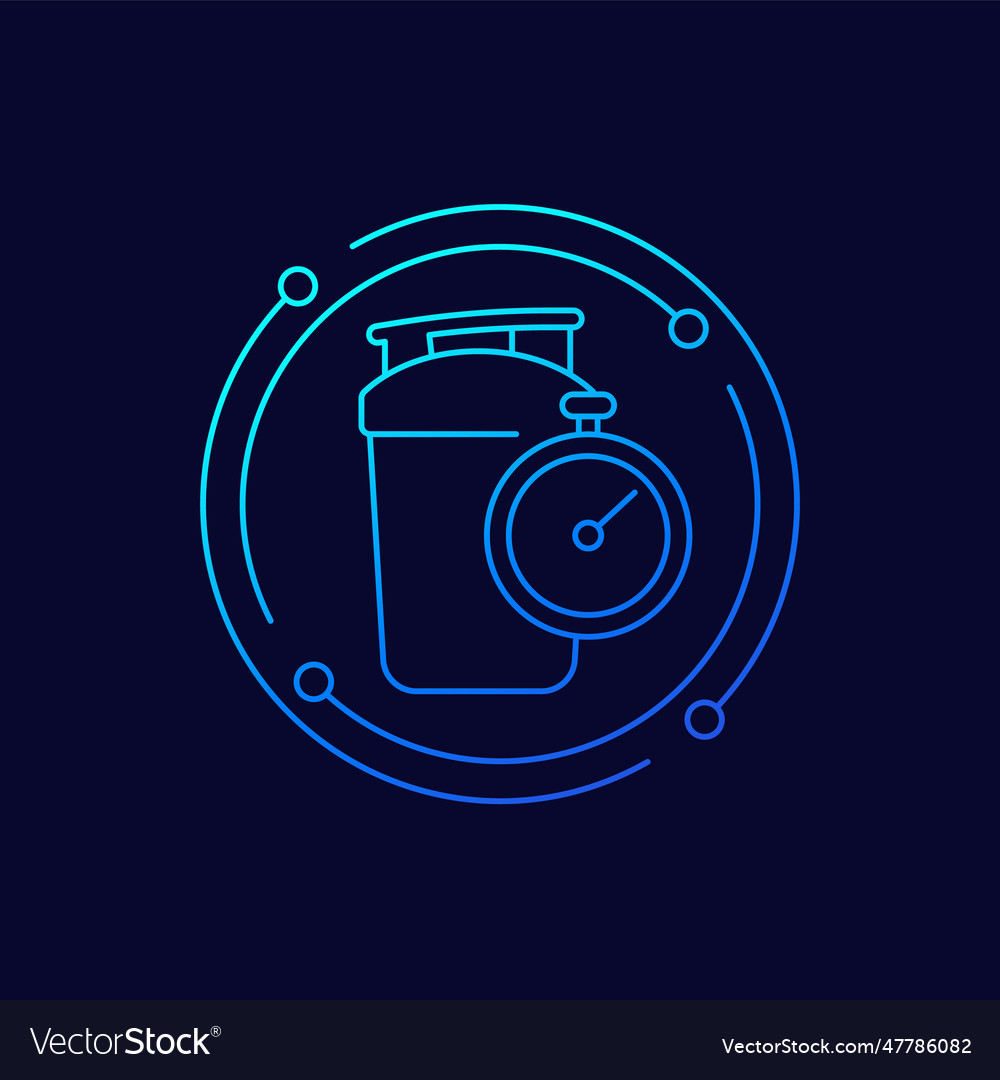 Shaker line icon with a timer