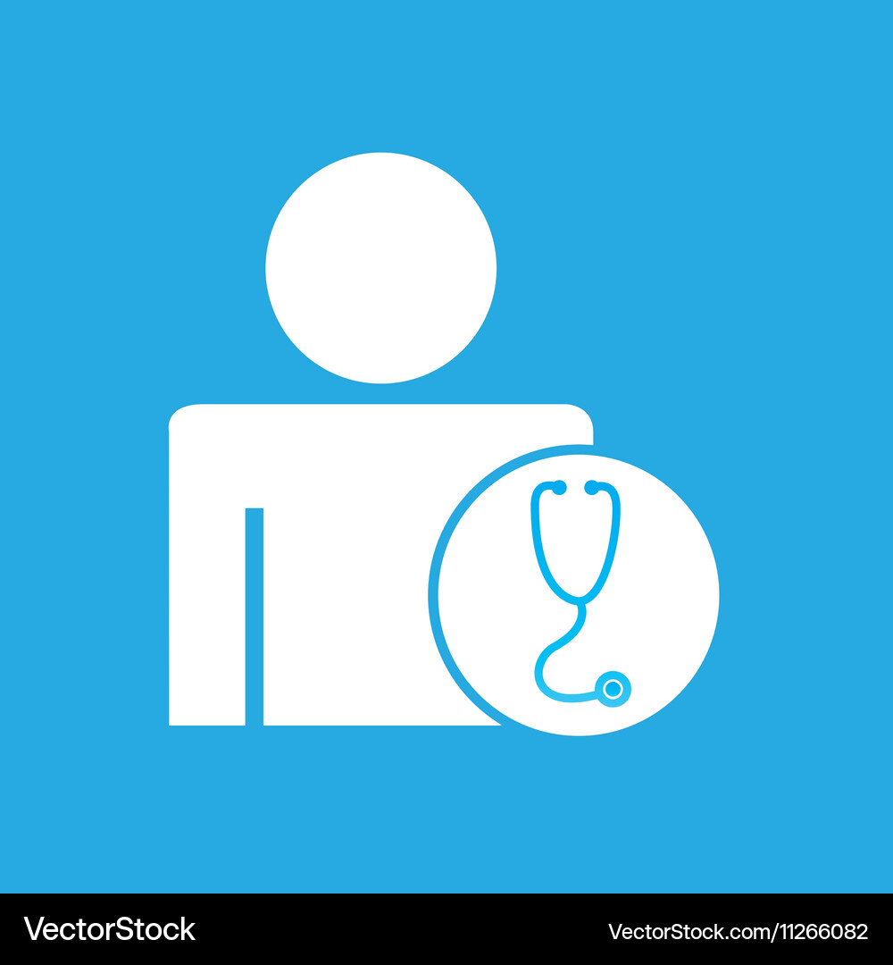 Silhouette man with stethoscope health graphic Vector Image