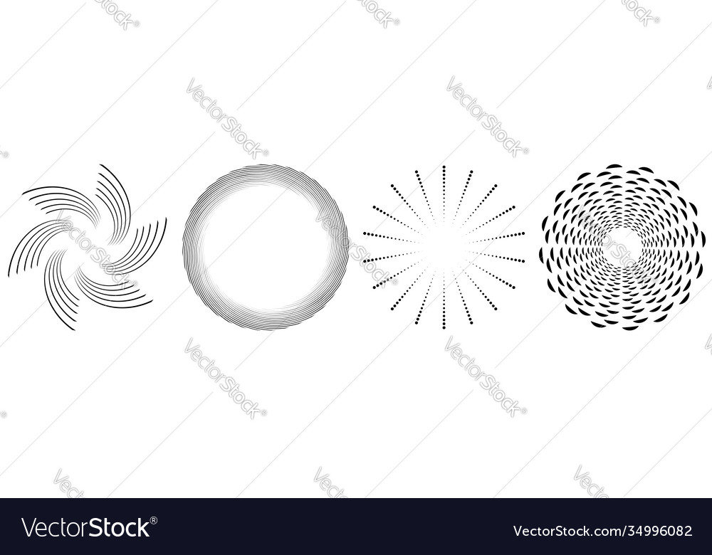 Spiral swirl twirl element set rotating circular Vector Image Spiral swirl twirl element set rotating circular