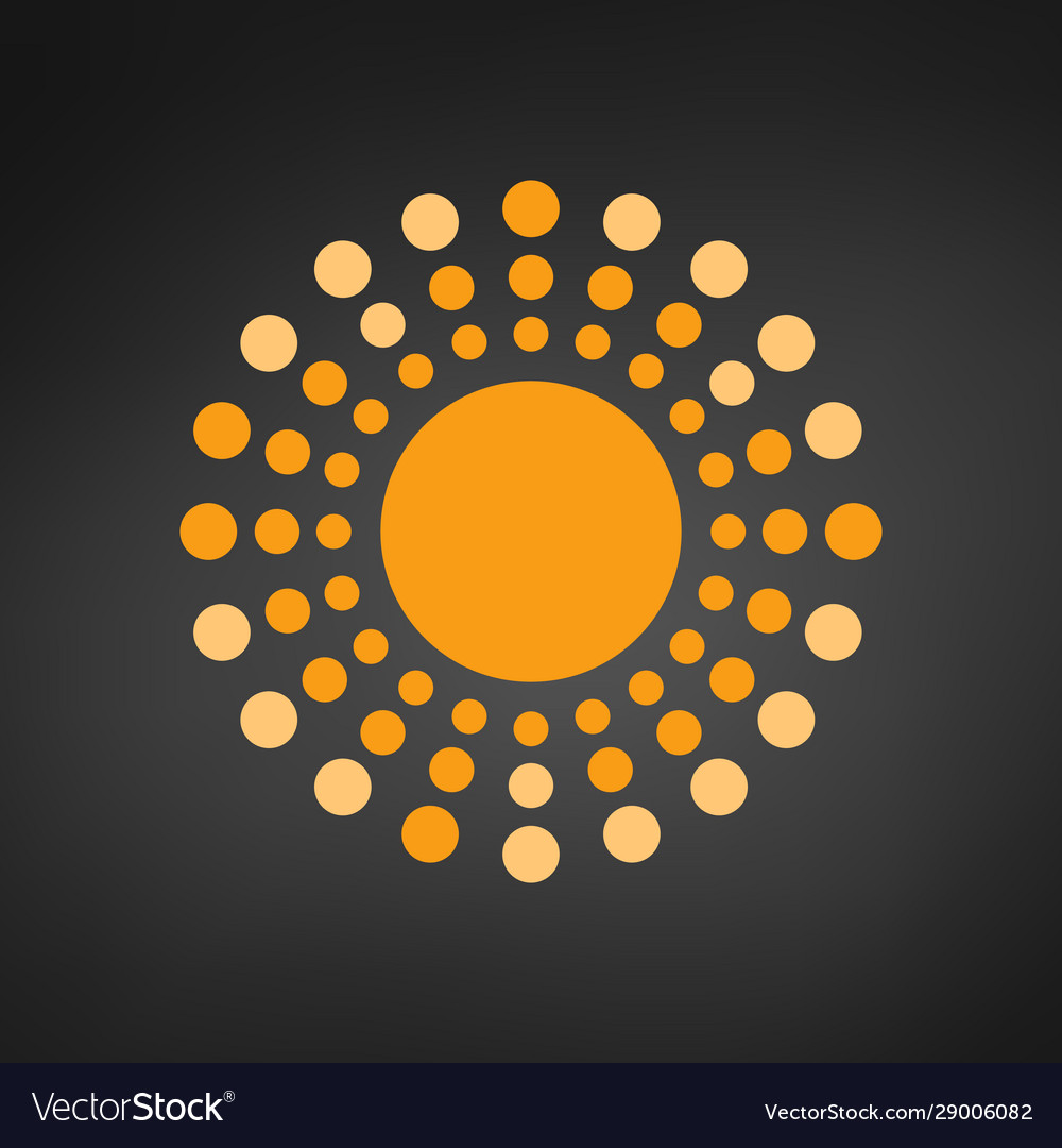 Sun with rays circles geometric design isolated