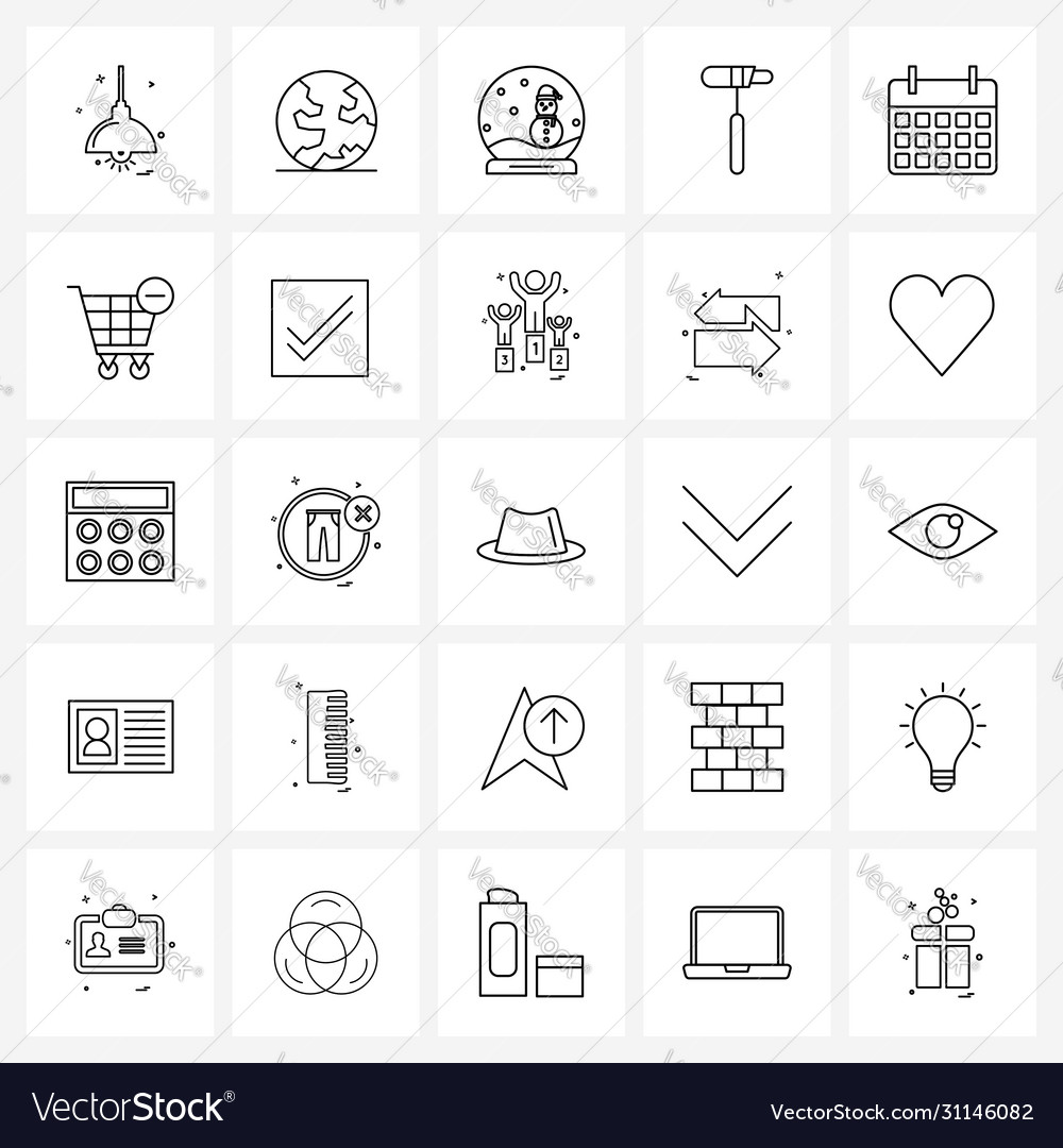 Ui set 25 basic line icons calendar