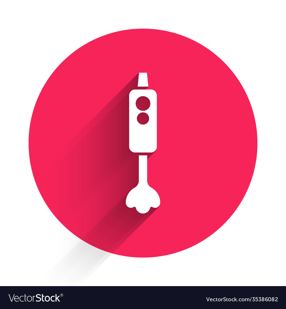 White blender icon isolated with long shadow