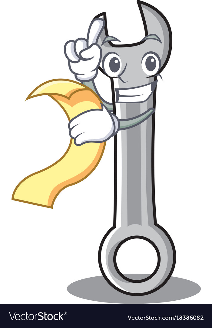 With menu spanner character cartoon style