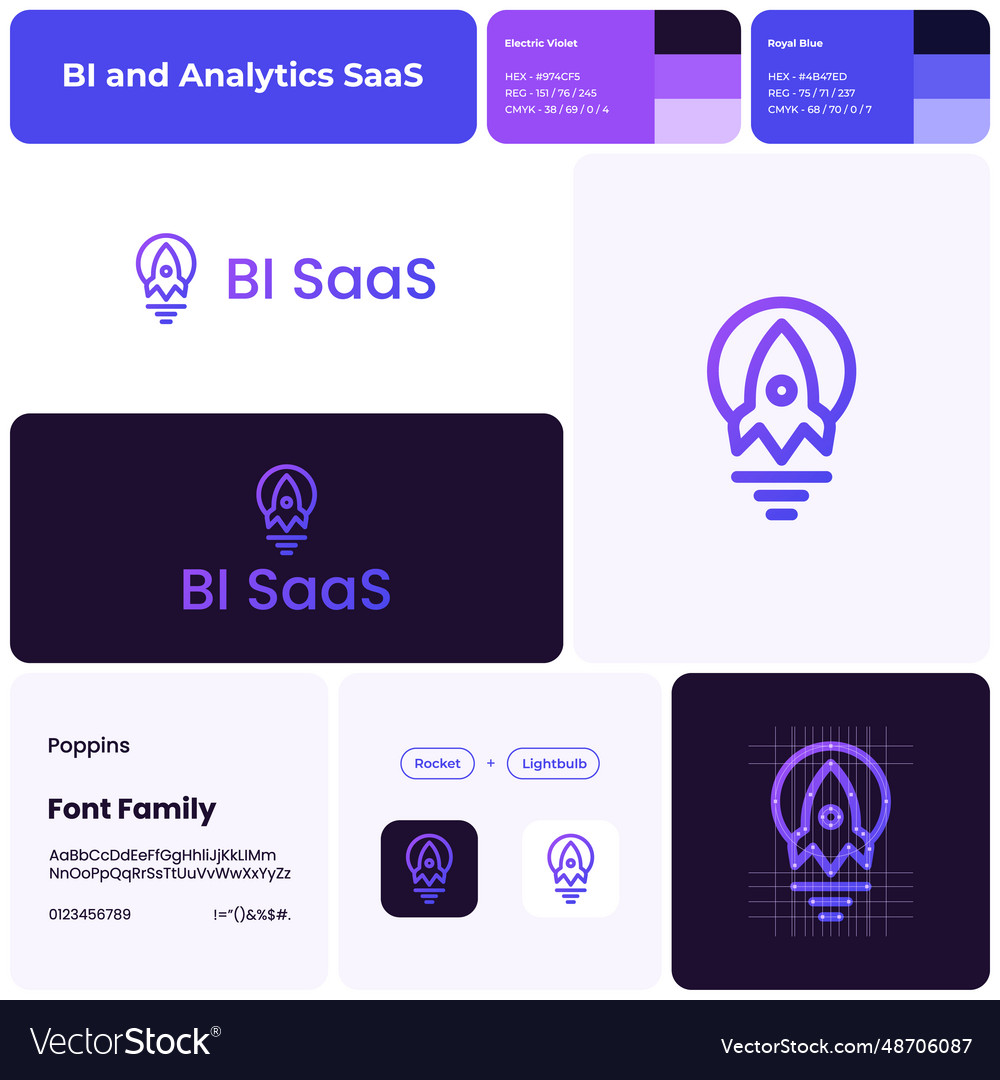 2d bi and analytics saas template rocket vector image 2d bi and analytics saas template rocket