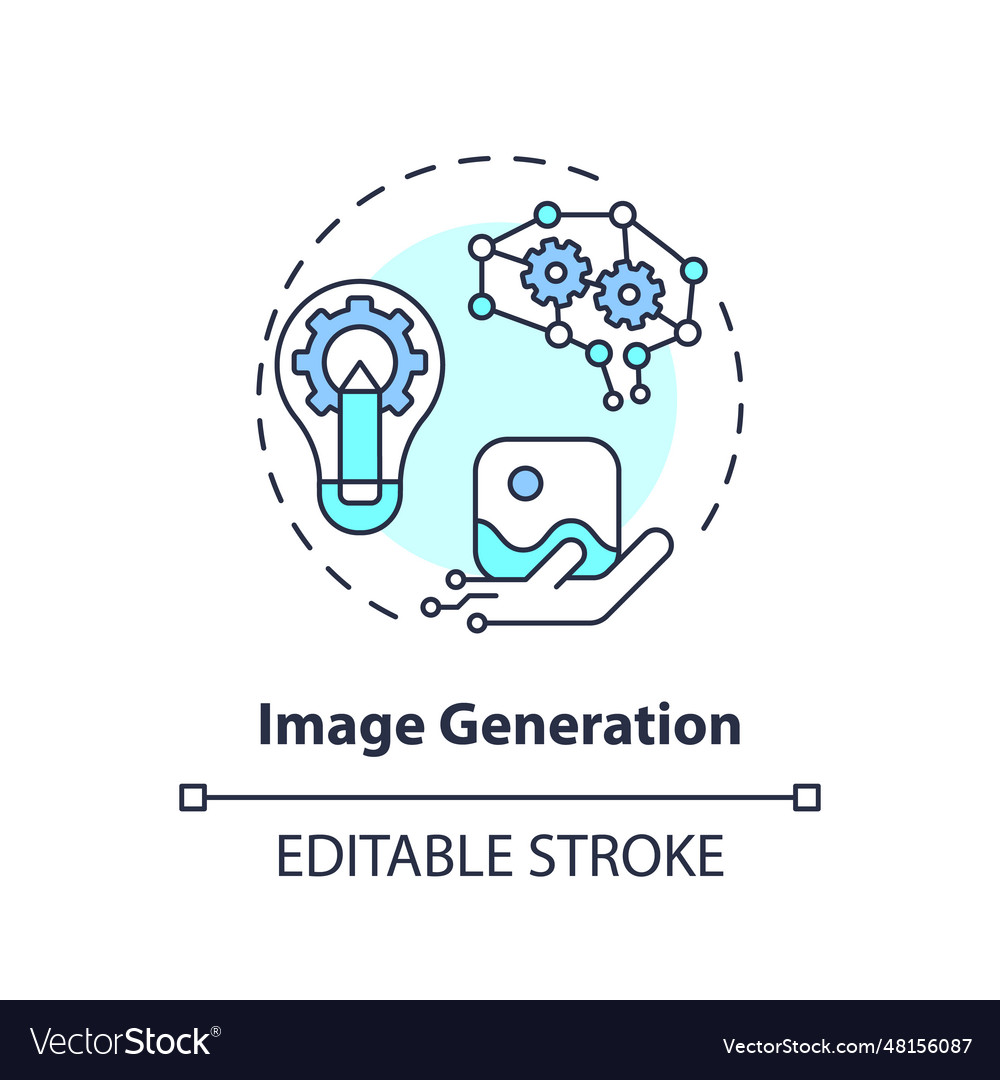 2d customizable image generation line icon concept Vector Image 2d customizable image generation line icon concept
