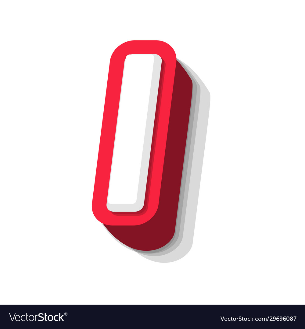 3d bold funny letter i heavy type for modern Vector Image