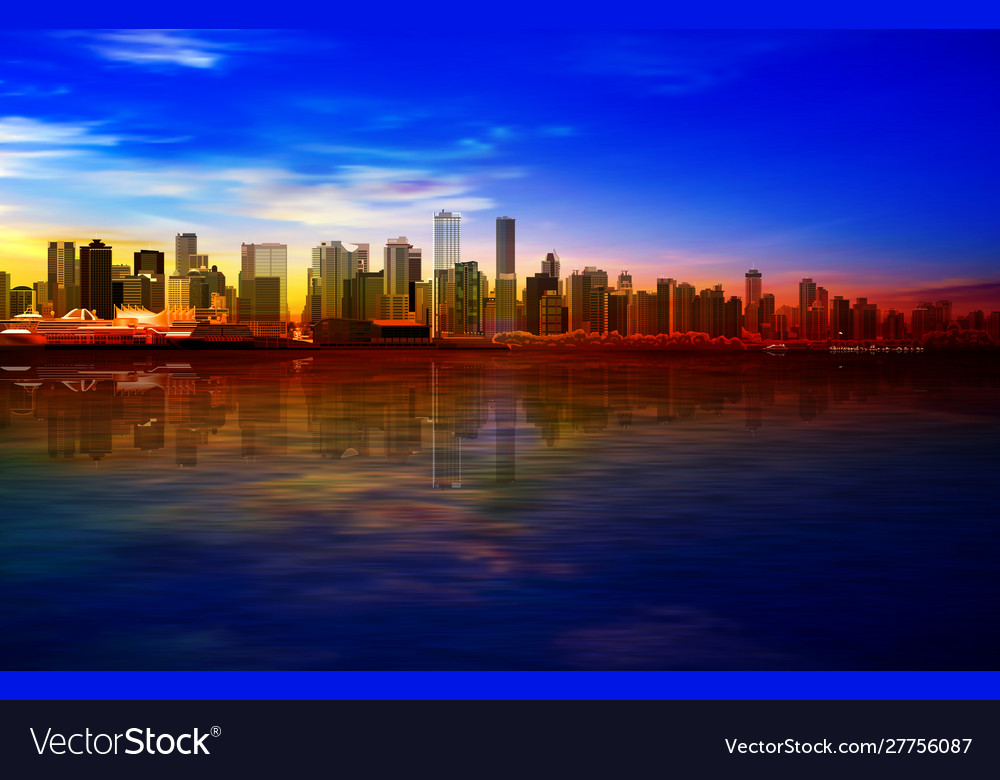 Abstract gold sunrise background with blue sky Vector Image