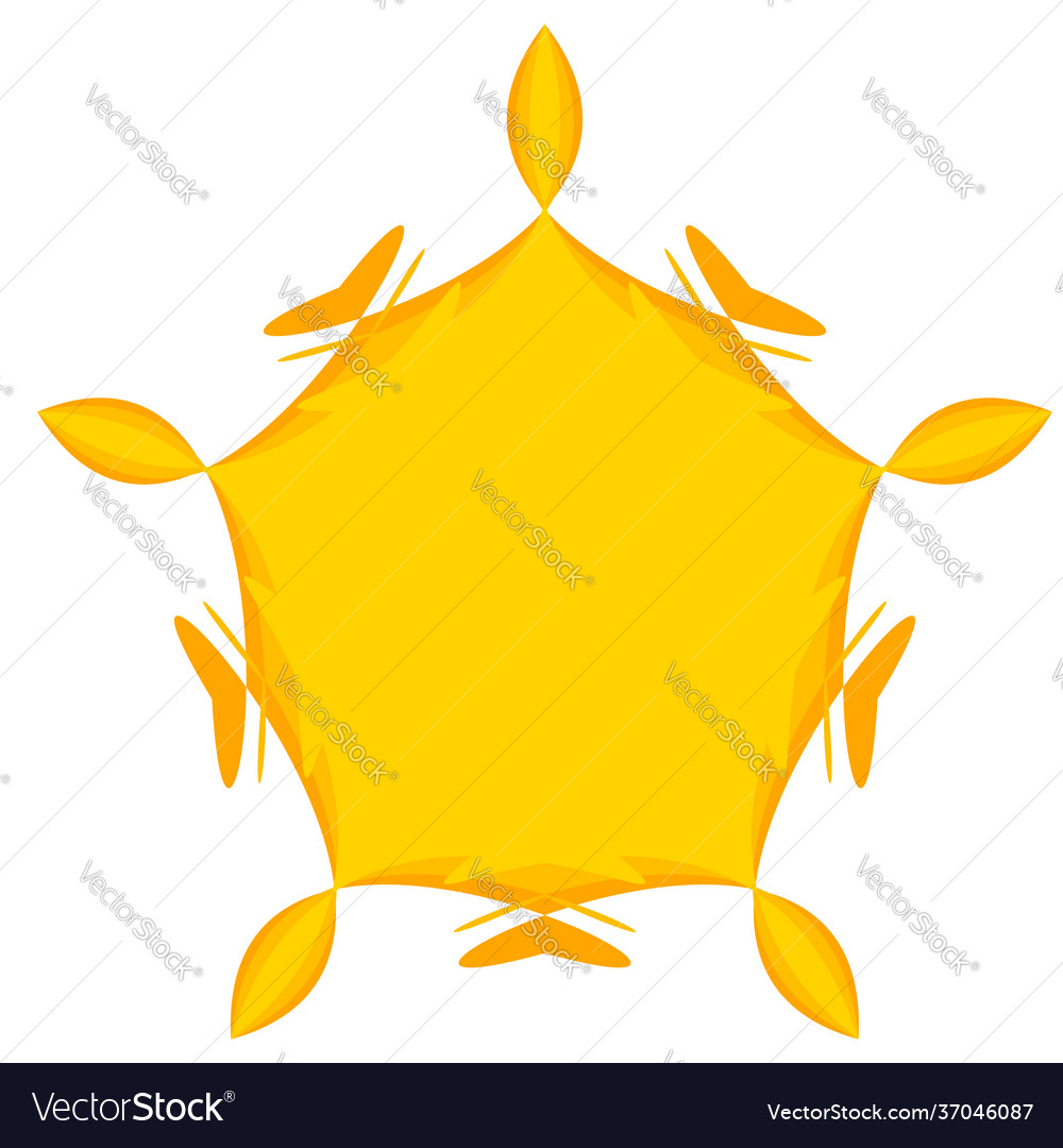 Abstract yellow design element radial motif