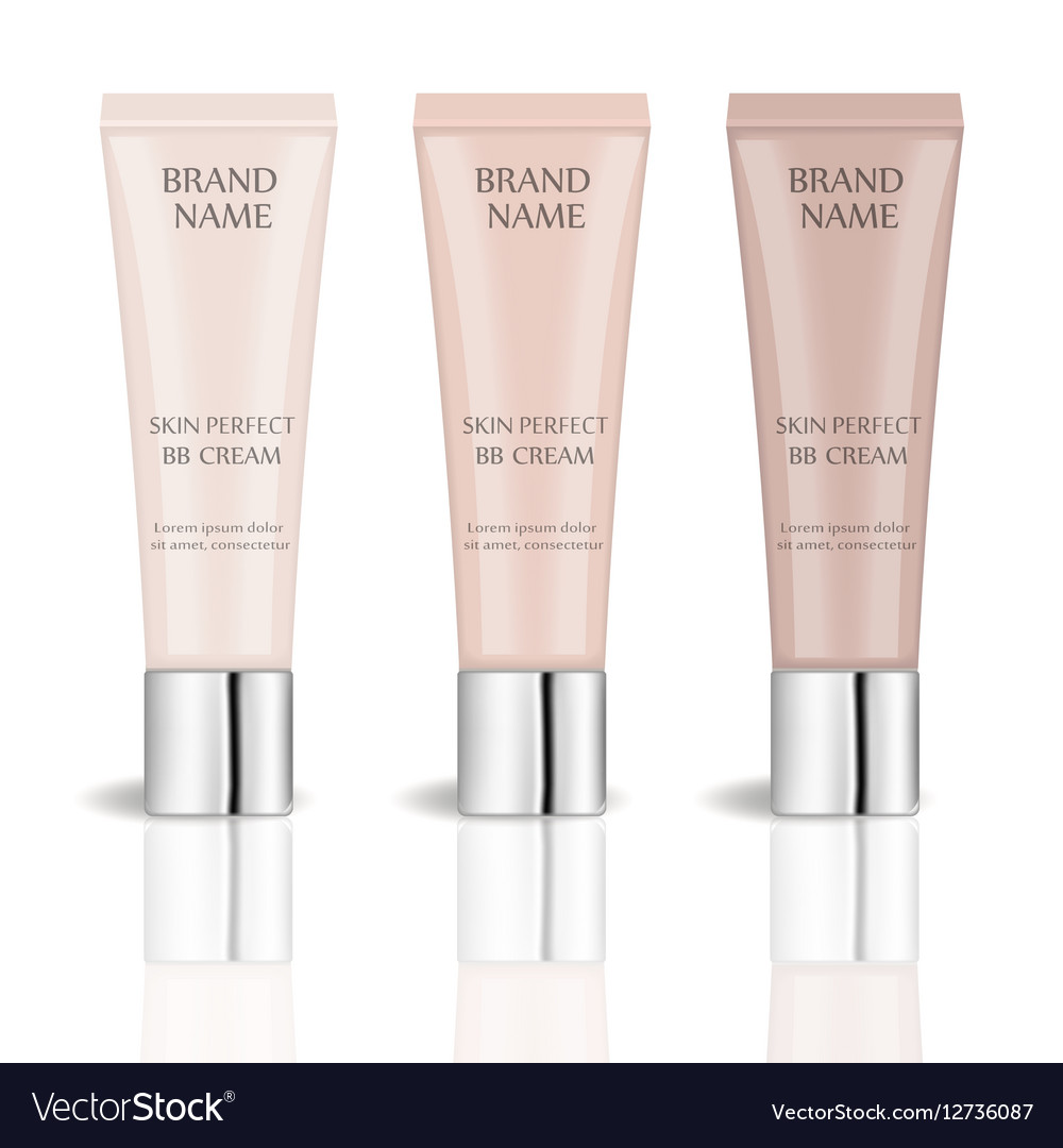 Bb cream realistic package set with different